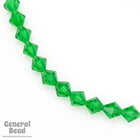 10mm Transparent Green Faceted Bicone Strand-General Bead