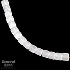 6mm White Satin Five Sided Beveled Satina Bead (25 Pcs) #4601-General Bead