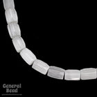 12mm White Satin Five Sided Beveled Satina Bead (12 Pcs) #4602-General Bead