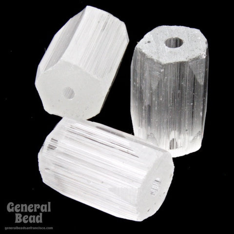 12mm White Satin Five Sided Beveled Satina Bead (12 Pcs) #4602-General Bead