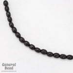 6mm x 8mm Black Oval Wood Bead-General Bead