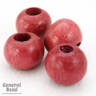 12mm Light Cranberry Wood Bead-General Bead