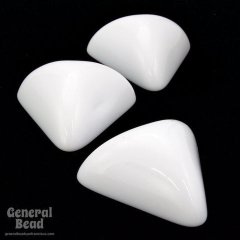 28mm White Triangle Cabochon (2 Pcs) #4624-General Bead