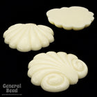 30mm Buttercream Scallop Shell Cabochon #4628-General Bead