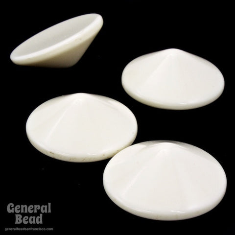 22mm Off White Shallow Cone Cabochon-General Bead