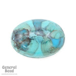 10mm x 14mm Faux Turquoise Oval Cabochon-General Bead