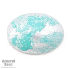 13mm x 18mm Aqua/Silver Oval Cabochon-General Bead