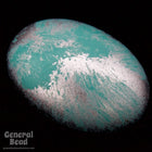 13mm x 18mm Aqua/Silver Oval Cabochon-General Bead