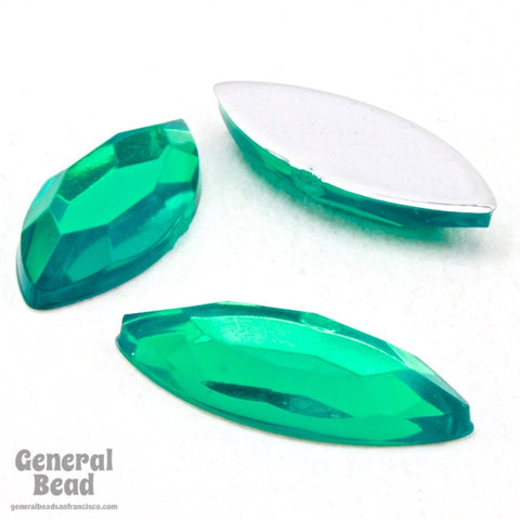 7mm x 15mm Emerald Navette (4 Pcs) #4641-General Bead