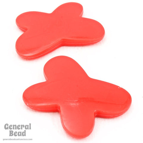 28mm x 38mm Red Butterfly (2 Pcs) #4657-General Bead