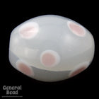 9mm x 14mm Grey/Pink Dot Oval Bead (4 Pcs) #4672-General Bead