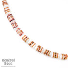 12mm White Stripe Lampwork Cylinder (10 Pcs) #4677-General Bead