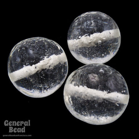 15mm Clear Textured Glass Bead (10 Pcs) #4682-General Bead