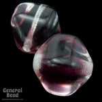 10mm Crystal/Amethyst Four Sided Bead (12 Pcs) #4689-General Bead