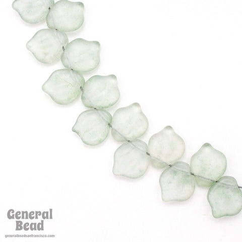 12mm Matte Green Watercolor Petal Leaf (6 Pcs) #4690-General Bead