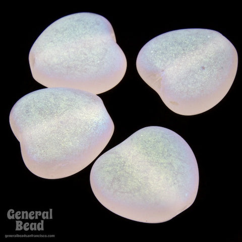 8mm Matte Crystal AB Heart Bead (50 Pcs) #4691-General Bead