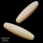 22mm Opaque Beige Long Oval Bead (25 Pcs) #4694-General Bead