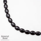 9mm x 12mm Opaque Black Oval Bead (18 Pcs) #4699-General Bead