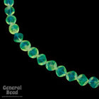 10mm Matte Peridot/Aqua Cube Bead (10 Pcs) #4702-General Bead