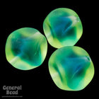10mm Matte Peridot/Aqua Cube Bead (10 Pcs) #4702-General Bead