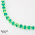 10mm Matte Peridot/Aqua Cube Bead (10 Pcs) #4702-General Bead