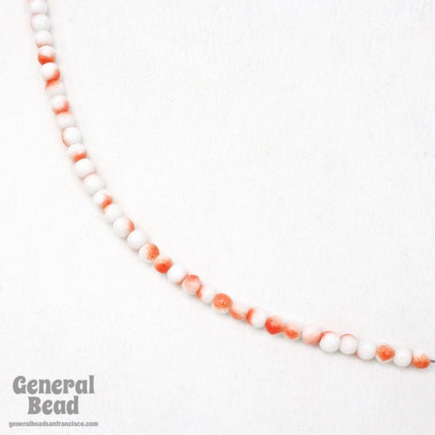 4mm Orange/White Bead (100 Pcs) #4706-General Bead
