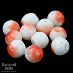4mm Orange/White Bead (100 Pcs) #4706-General Bead