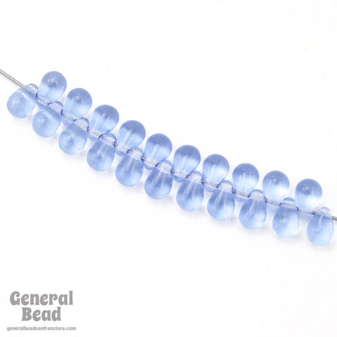 6mm Light Sapphire Teardrop (50 Pcs) #4708-General Bead
