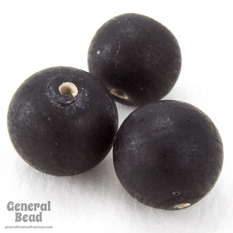 12mm Matte Black Bead (12 Pcs) #4714-General Bead