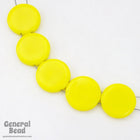 20mm Yellow Flat Two Hole Disc (6 Pcs) #4718-General Bead