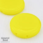 20mm Yellow Flat Two Hole Disc (6 Pcs) #4718-General Bead