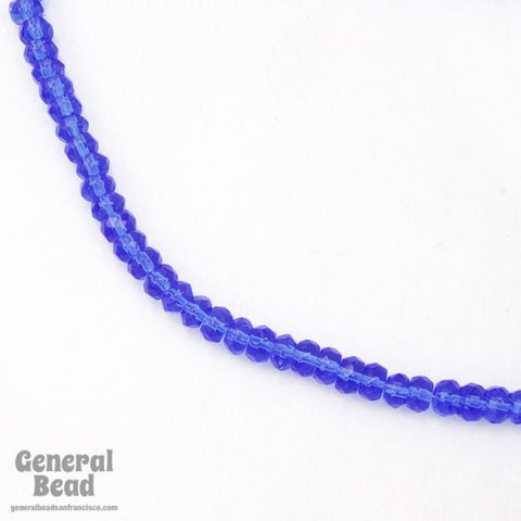 6mm Transparent Sapphire Faceted Rondelle Strand-General Bead
