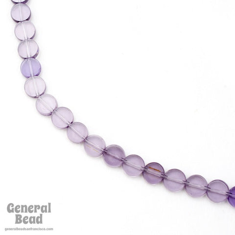 8mm Transparent Tanzanite Flat Circle Bead Strand-General Bead