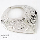 50mm x 55mm Ornate Silver Hoop (2 Pcs) #4731-General Bead