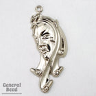 35mm Silver Modern Face Charm (4 Pcs) #4732-General Bead