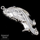 35mm Silver Modern Face Charm (4 Pcs) #4732-General Bead