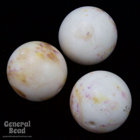 18mm Off White Marbled Bead-General Bead