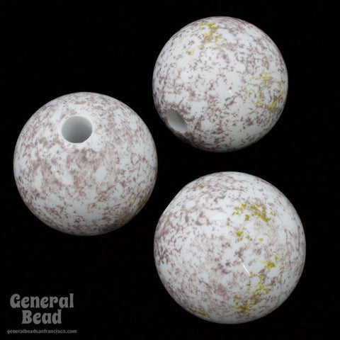 28mm White and Brown Speckled Bead-General Bead
