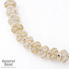 18mm Frosted Crystal and Gold Rondelle-General Bead