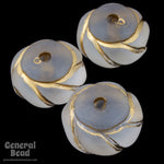 18mm Frosted Crystal and Gold Rondelle-General Bead