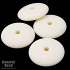12mm Matte Off White Rondelle (10 Pcs) #4770-General Bead
