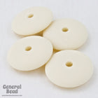 12mm Matte Off White Rondelle (10 Pcs) #4770-General Bead