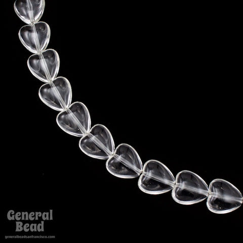 14mm Clear Lucite Heart Bead-General Bead