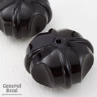 22mm Black Vintage Lucite Eight Sided Bead-General Bead