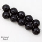 14mm Opaque Black Button Back Round Bead (4 Pcs) #4777-General Bead