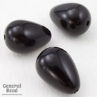 12mm x 16mm Black Vintage Lucite Teardrop-General Bead