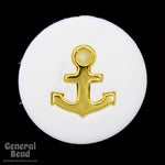 20mm White/Gold Anchor Button #4786-General Bead
