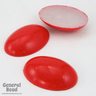 18mm x 25mm Cherry Red Oval Cabochon-General Bead