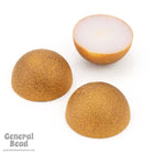 13mm Matte Metallic Brown Round Cabochon-General Bead