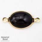 18mm Black and Gold Oval Connector-General Bead